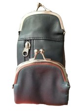 Marshal Full Leather Dark Grey 100's Cigarette Snap  Zip Case Coin Purse