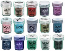 WOW EMBOSSING POWDER 15ML POT GLITTER SPARKLE METALLIC COLOURS RUBBER STAMPING