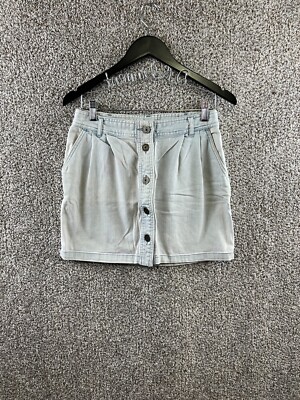 Matthew Williamson for Impulse Denim Skirt Women's Size 4 Blue Button Down Macys