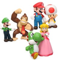6Pcs/set Super Mario Bros PVC Action Figures Toys Kids Collectible Toy Gift