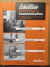 Vtg Executone Inc Brochure c1949 Office Intercom Paging Music Install Catalog