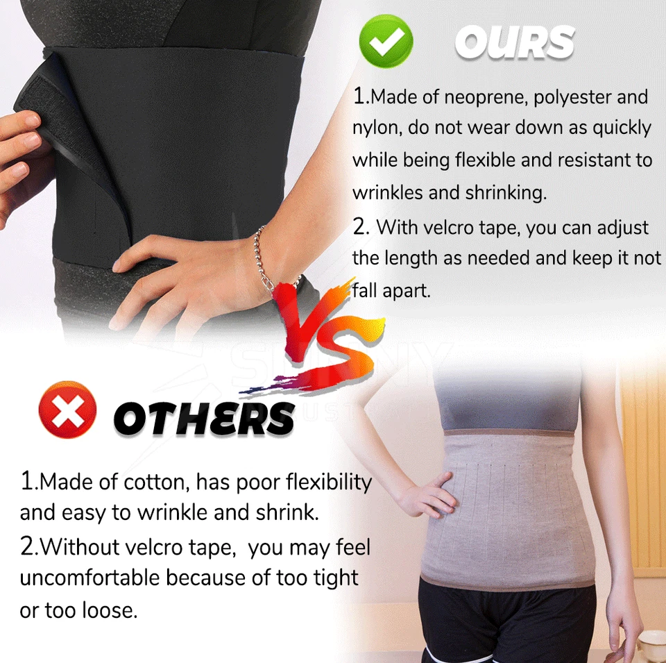 Women Men Waist Trainer Trimmer Sweat Belt Shaper Wrap Tummy Stomach Weight Loss - image 4 of 4