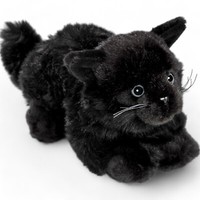 Carl Dick Katze Liegend, Schwarz, Ca. 20Cm 1308004 Kuscheltier, PlüSchtier