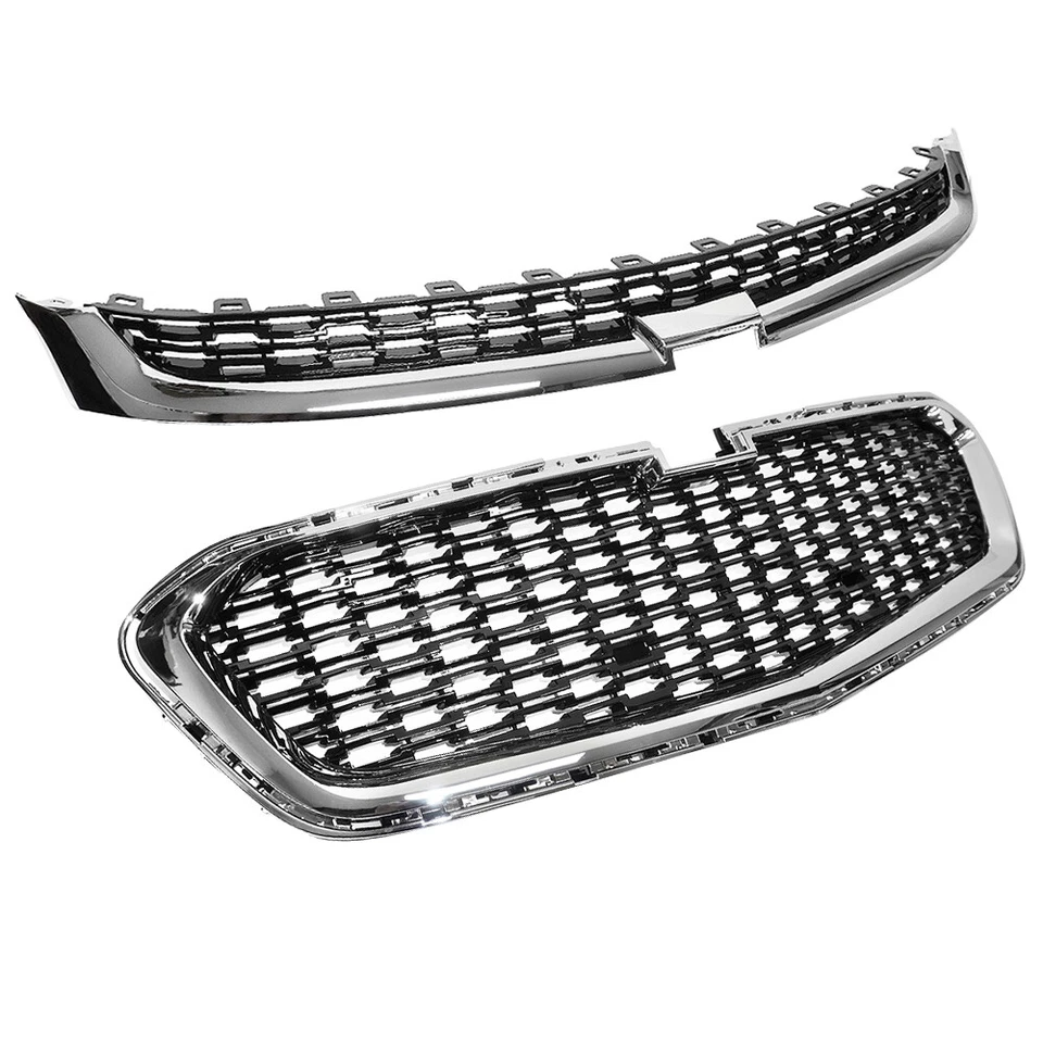 For 2014-2016 Chevrolet Malibu Front Upper/Center Radiator Grille Chrome & Black Foto 2 de 4