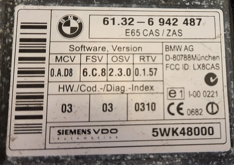 2004 BMW 745 LI 61.32-6 942 487 зажигания - Изображение 2 из 4