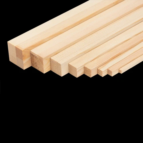 Barra de barra cuadrada de madera de pino de 5 mm - 25 mm modelo hágalo usted mismo artesanía hecha a mano 330 mm - Imagen 4 de 14