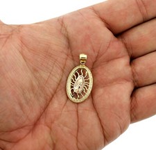 Colgante Real Oro Amarillo Blanco Rosa 10K Virgen María Dama de Guadalupe Dije