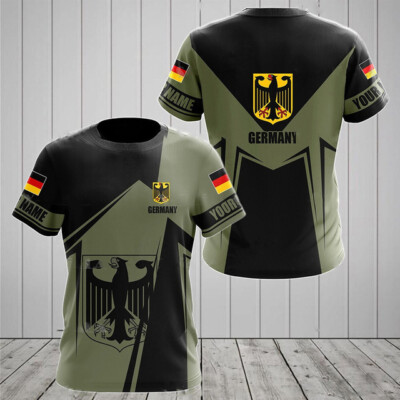 Deutsche Germany Flagge Adler eagle Sports Kurzarm T-Shirt Shirt Polyester
