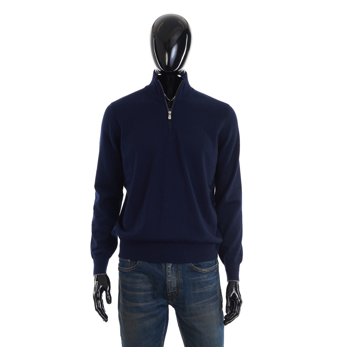 BRUNELLO CUCINELLI 1350$ Navy Blue Cashmere Turtleneck