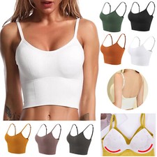 Women Padded Bralette Bra Bustier Crop Top Ladies Camisole Cami Vest Yoga Sports