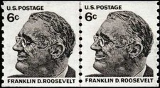 Scott Stamp # 1305 (6c), FRANKLIN D. ROOSEVELT, Horizontal Line Pair,    MNH  OG