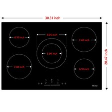 Noxton 24 Inch Electric Cooktop 4 Burners Electric