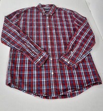 Tommy Hilfiger Custom Fit Plaid LS Button Down Shirt Logo Mens XL