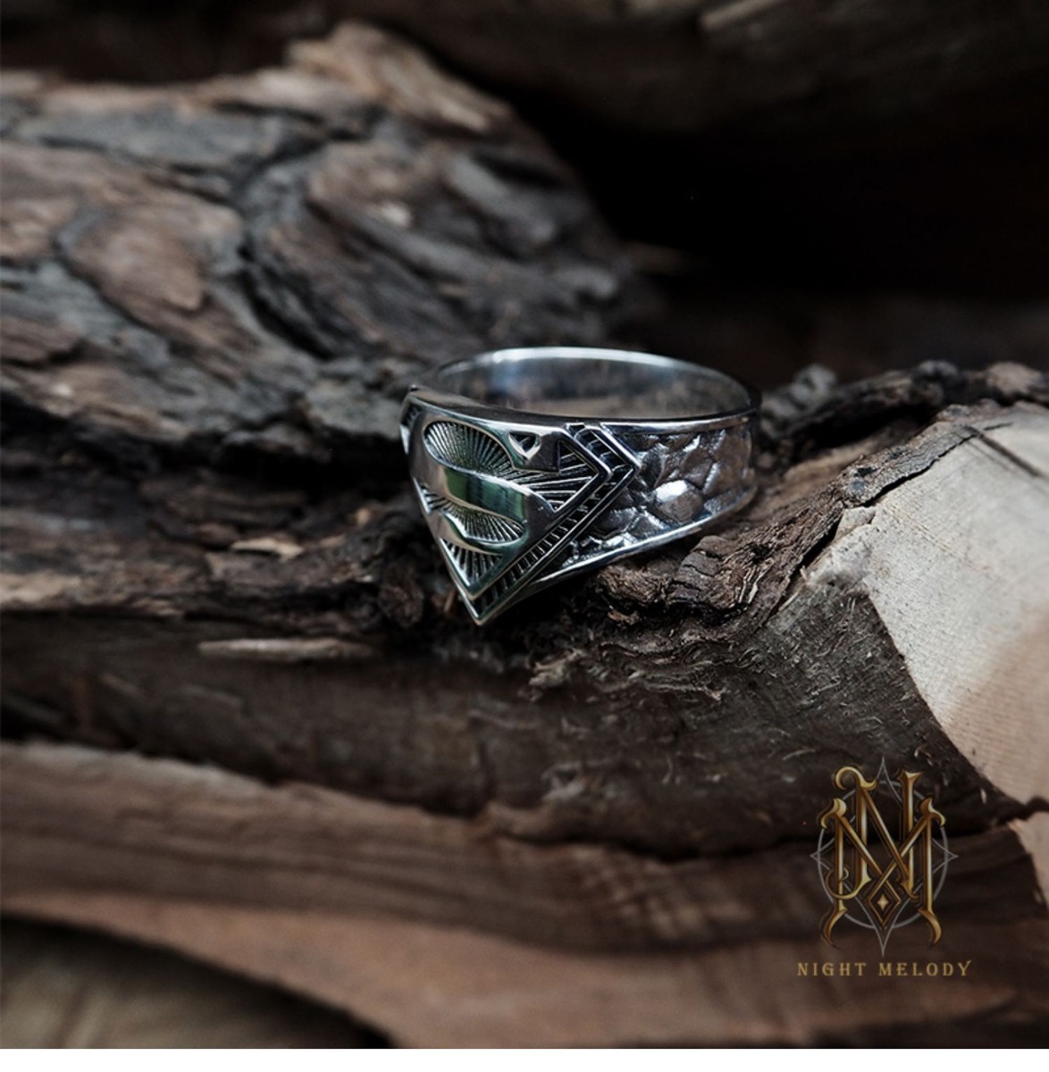 Handmade 925 Sterling Silver Ring Superman Style Men's Ring Gift