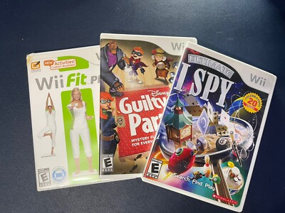 4 Wii Games lot Wii Fit Plus Ultimate I Spy Disney Guilty Party Wii Sports