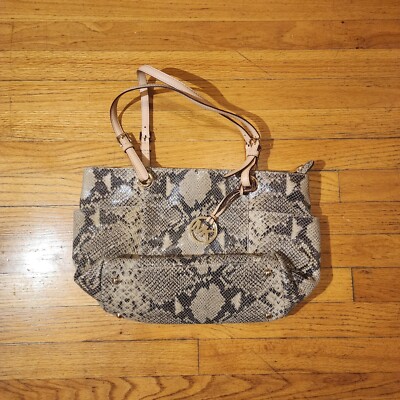 michael kors brown snakeskin purse