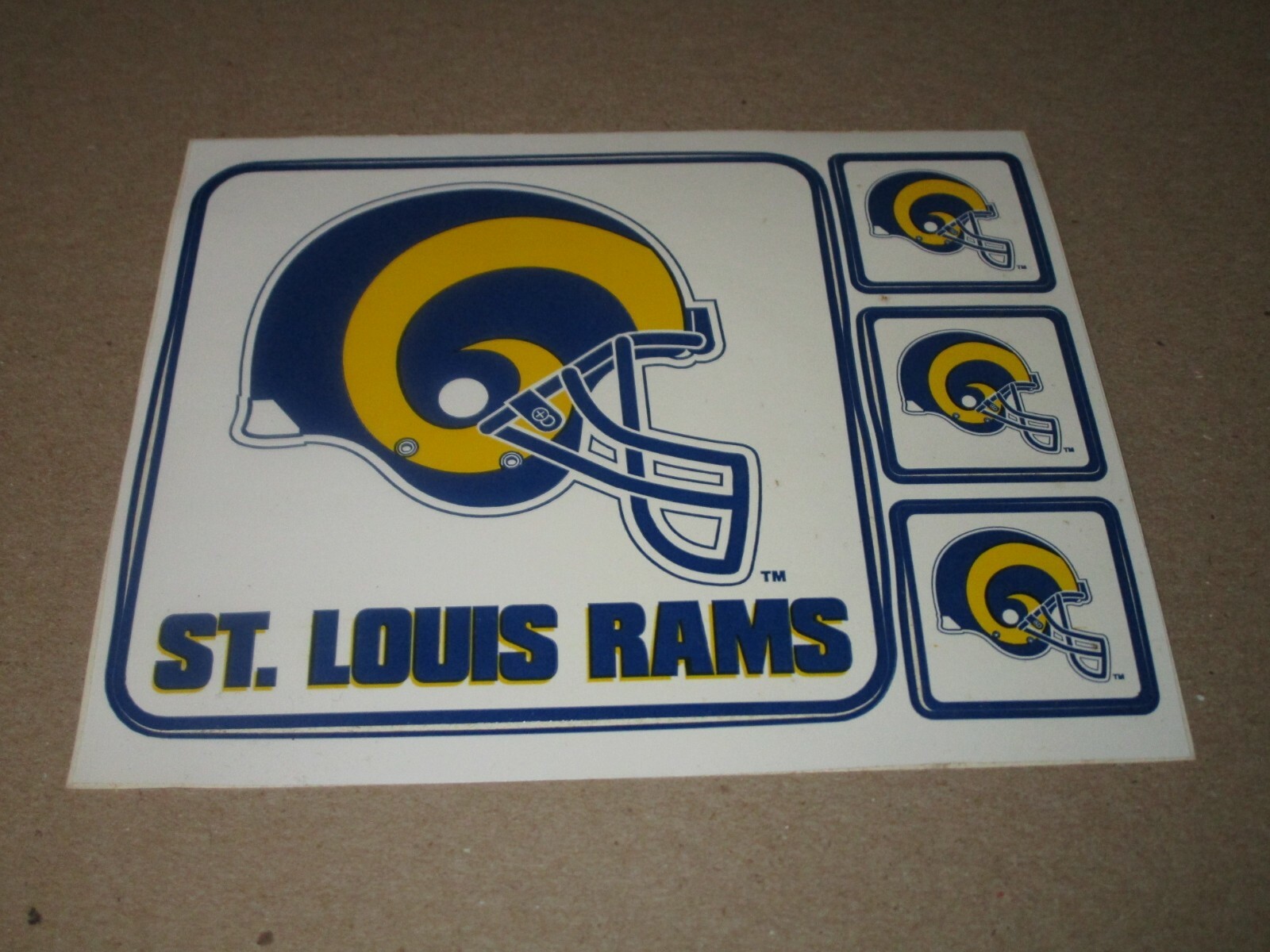 1980'S FOOTBALL DECAL STICKER 5 1/2 X 4 1/2 INCH ST. LOUIS RAMS | eBay