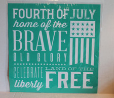 "Home of the Brave" 4th of July USA Flag Chalk Couture Transfer NEW
