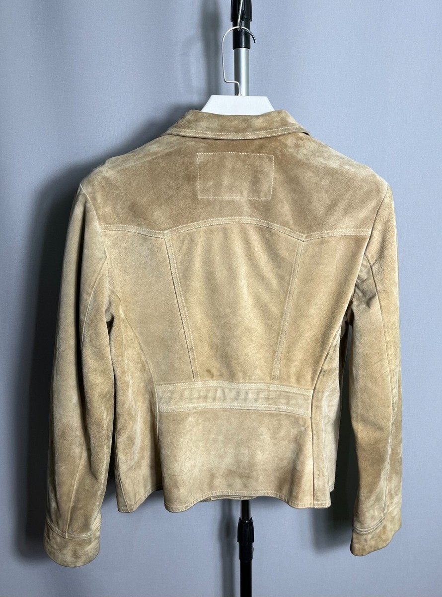 vintage dolce gabbana jeans suede beige jacket women vintage