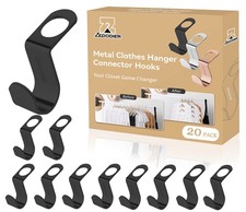 Metal Clothes Hanger Connector Hooks, 20 Pack Super Sturdy Hanger Extender Ho...