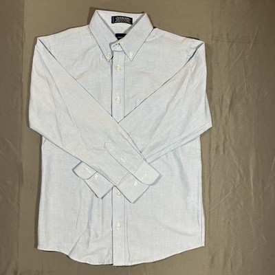 Arrow Usa 1851 Men s Button Up Shirt Size 14 Blue Long Sleeve Classic Fit Pocket