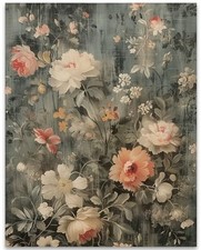 Vintage Floral Wallpaper - 11x14 Unframed Print Unframed Print Poster 11" x 14"