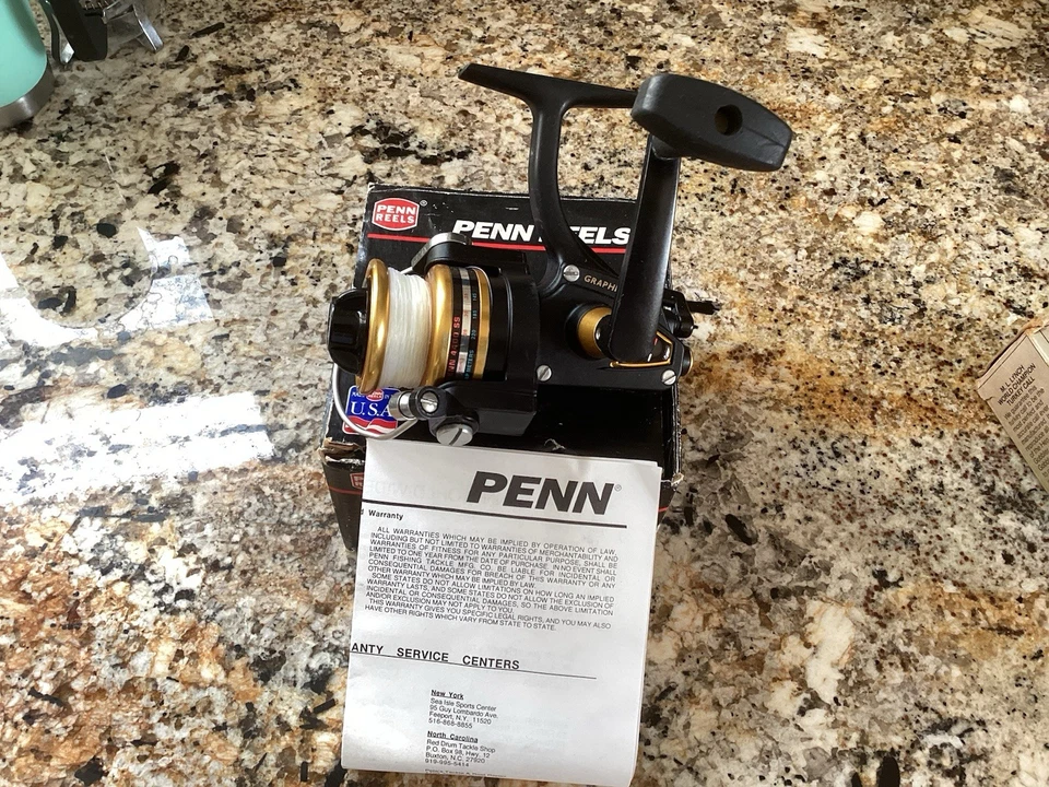 Carrete giratorio Penn 4400SS hecho en EE. UU., súper bonito con caja Foto 2 de 4
