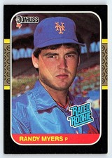 Randy Myers - New York Mets 1987 Donruss card #29 Rookie. rookie card picture