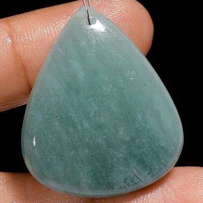 Natural Amazonite Pear Shape Cabochon Drilled Gemstone 43 Ct. 32X27X6 mm A-30822