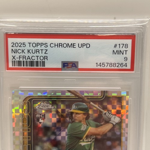 2025 TOPPS CHROME UPDATE X-FRACTOR #178 NICK KURTZ ROOKIE RC PSA 9 - Picture 4 of 4