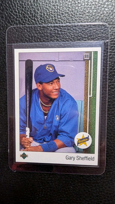 1989 UPPER DECK #13 GARY SHEFFIELD ROOKIE CARD BREWERS HOF ERROR