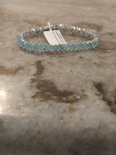 Grandidierite Bracelet in Rhodium Over Sterling Silver (6.50 In) 10.85 c - Picture 10 of 15