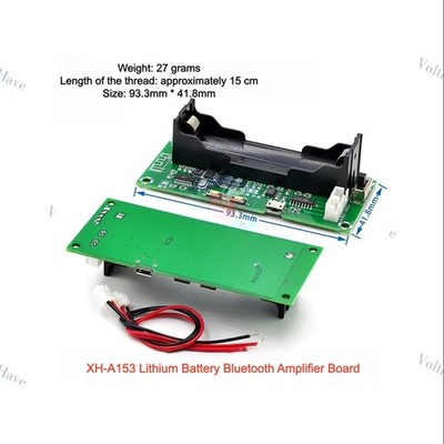 XH-A153 Lithium Battery Bluetooth Amplifier Board - Dual Channel Low-Power DIY