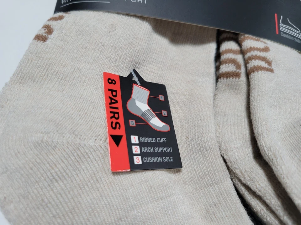 Calcetines Dockers Go acolchados con soporte de cuarto de arco acanalados 8 pares talla 6-12 Foto 3 de 4