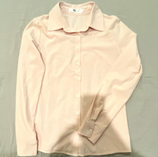 Mavodovama Women' Pink Solid Long Sleeve Button-Front Point Collar Dress Shirt S
