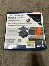 RELN 13 x 5 Square Low Profile Drainage Catch Basin Kit with Grate NEW QUALITY!