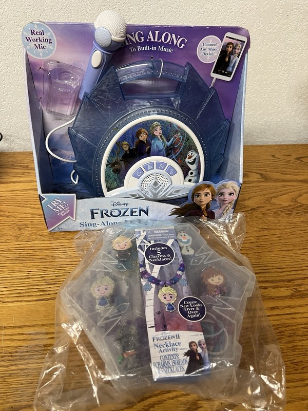 eKids Frozen 2 Sing Along Boombox Karaoke System Microphone FR-115V9 NEW T2