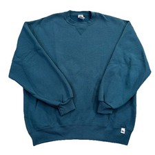 Russell Athletic Crewneck Sweatshirt XL Solid Blue Made USA Vintage 90s Casual