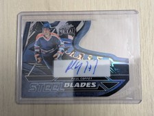 2025 Leaf Metal Hockey Legends Paul Coffey Steel Blades Blue Auto /8 Oilers