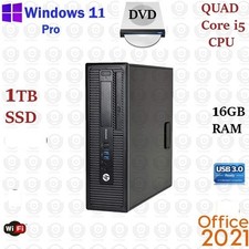 Windows 11 HP i5 3.2 ghz 32GB RAM 1TB SSD WiFi Desktop Computer PC Office24