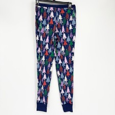 Hanna Andersson Navy Christmas Tree Pajama Pants 100 Organic Cotton Sz Small