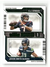 2023 Contenders #4 C.J. Stroud / Jaxon Smith-Njigba Round Numbers Green /75