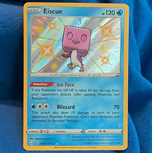 Pokemon TCG Eiscue SV035/SV122 Shining Fates Shiny Vault Holo Card 2021