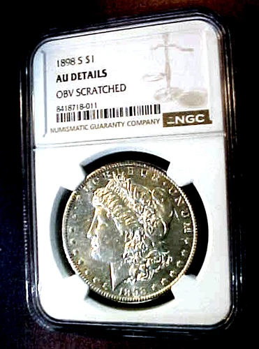 1898-S MORGAN SILVER DOLLAR.....NGC AU DETAILS.....MIN. BID .01 & NO RESERVE!