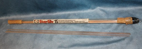 Harris Stay Silv 15 15% .050" X 1/8" Silver Brazing Alloy Rods (Lot of 3 Rods)
