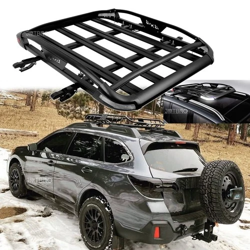 50" Aluminium Car Roof Rack Cross Bar Cargo Basket +LED Light For Subaru Outback