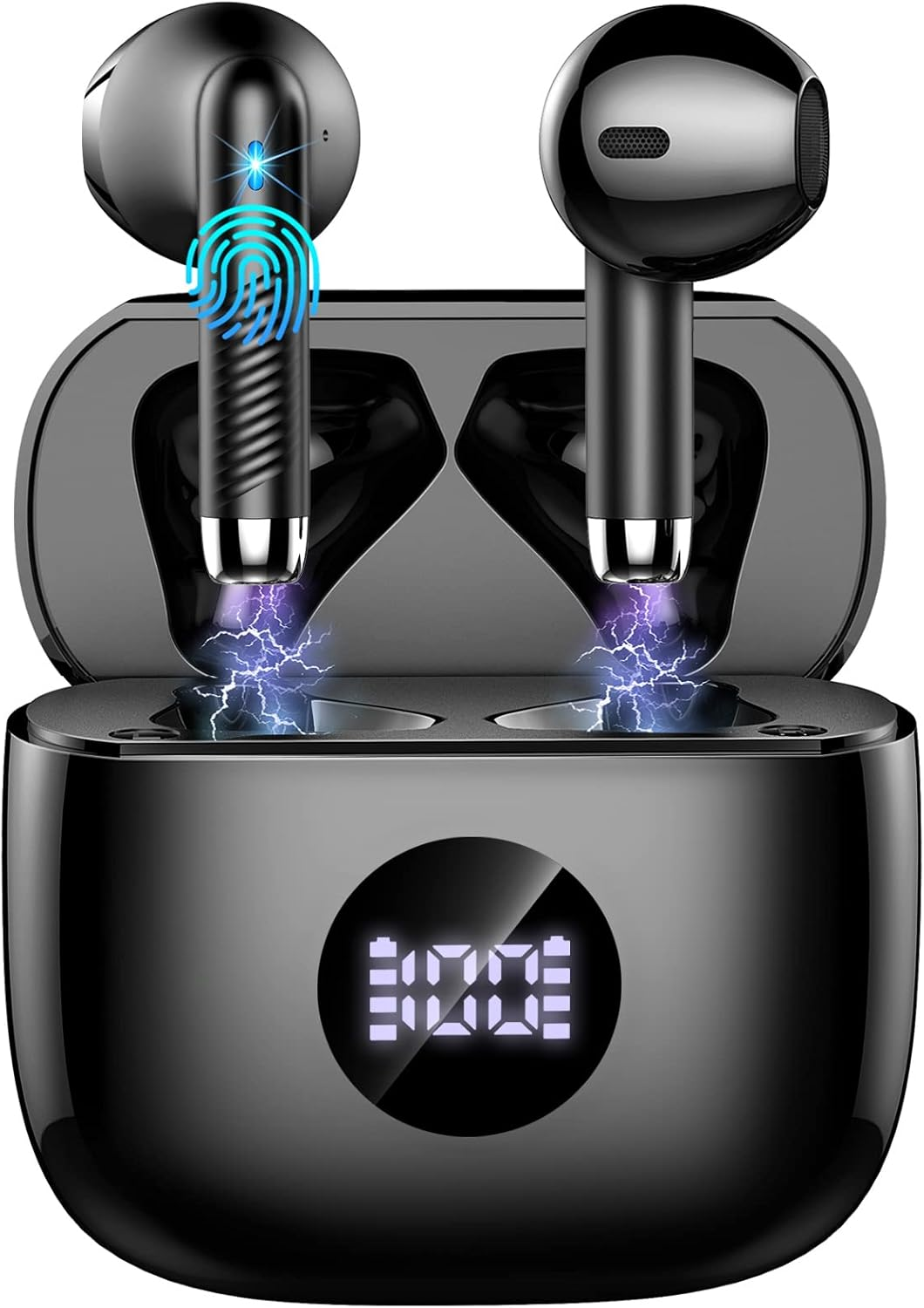 Wireless Bluetooth 5.4 Earbuds with LED Power Display and Deep Bass Sound-image