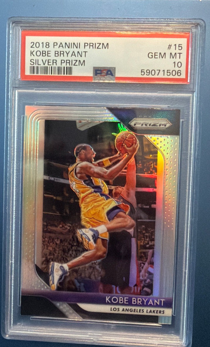 2018-19 Panini Prizm #15 Kobe Bryant Silver Prizm PSA Gem Mint 10 LA Lakers HOF