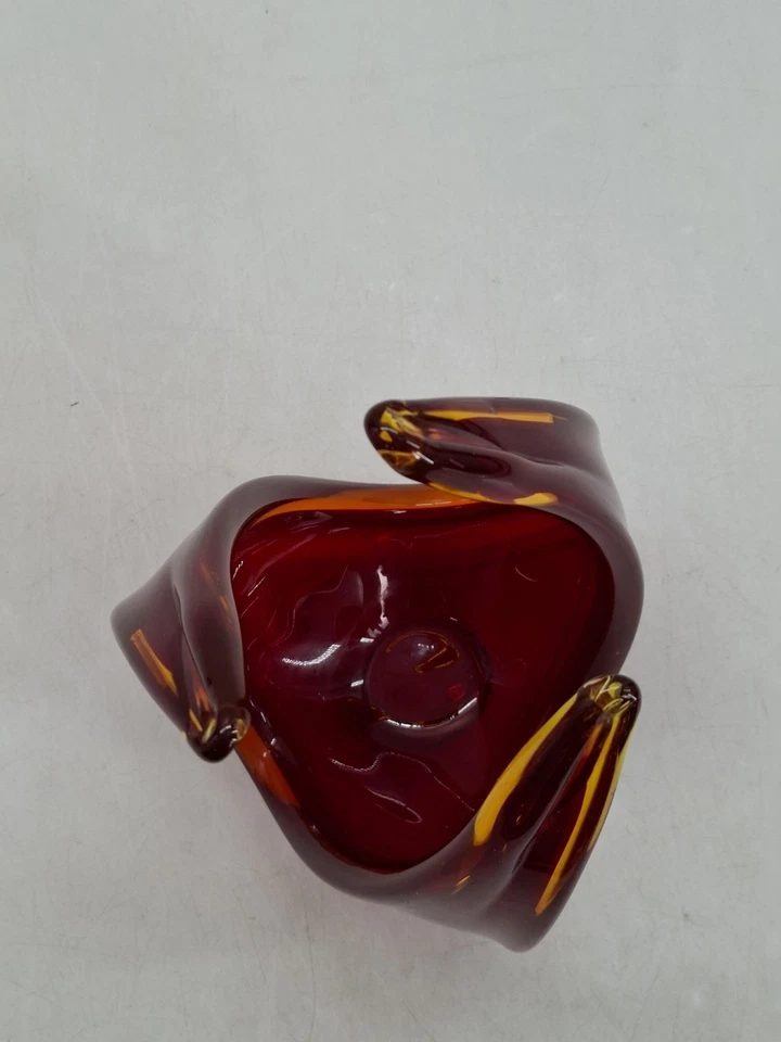 Murano Style Glass Sculpture. Red and Orange Flame style Vintage 23.5 cm - Image 4 of 4