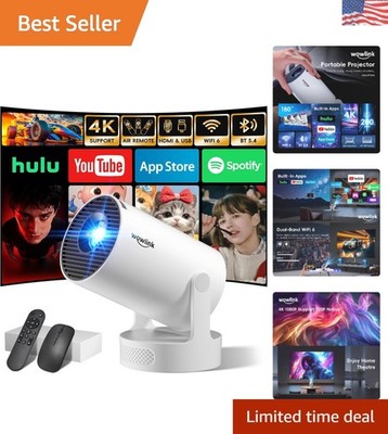 Portable Mini Projector with Auto Keystone & Advanced Bluetooth - Home Cinema